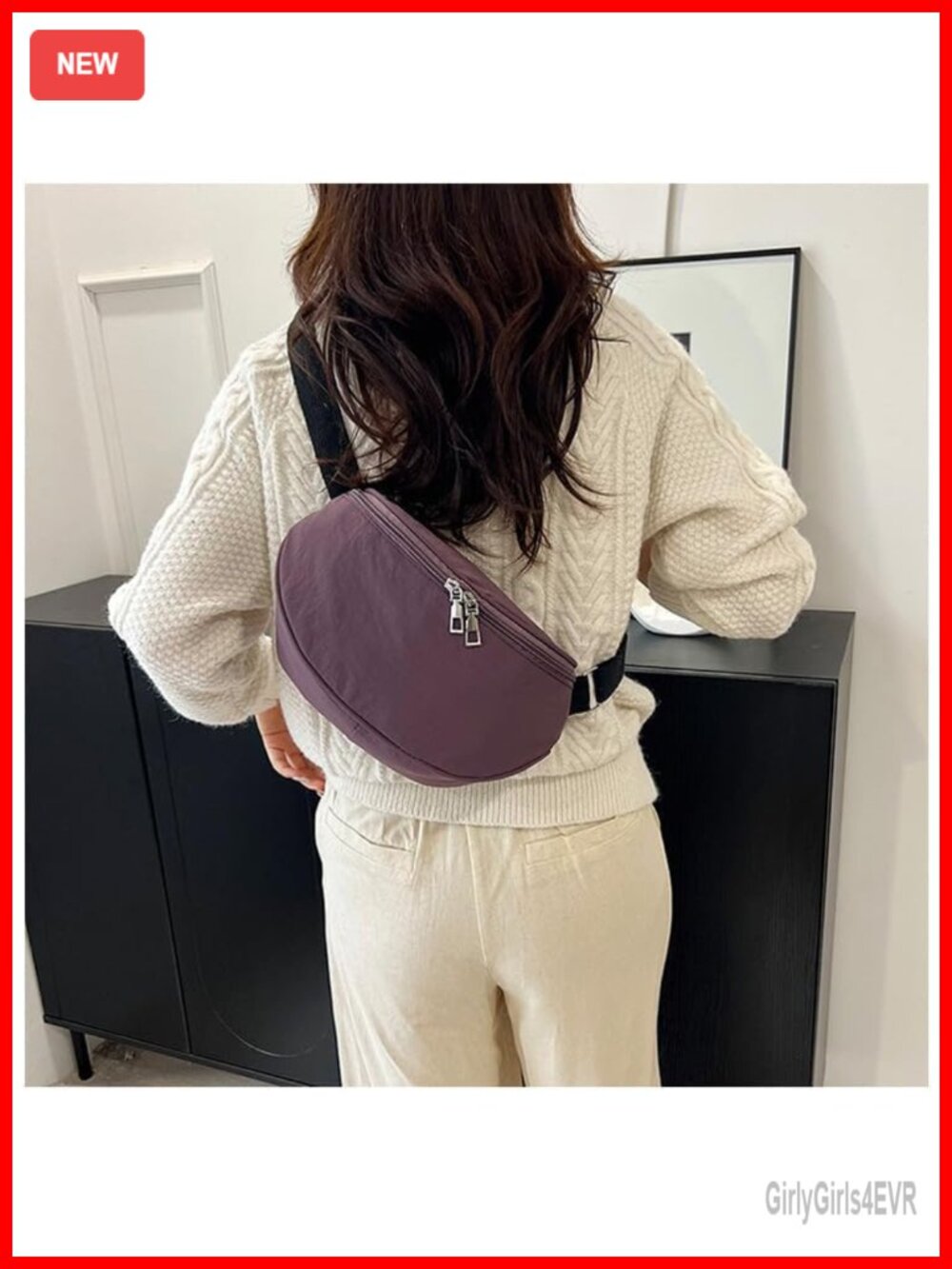 Waterproof Oxford Crossbody Bag Nylon Saddle Bag for Women